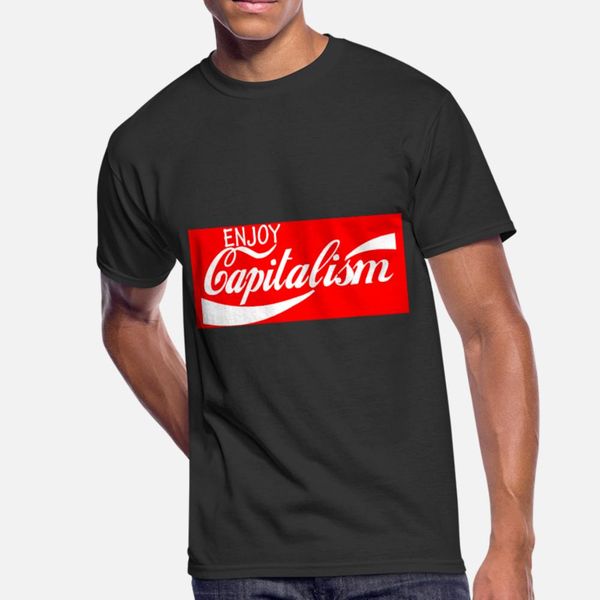 

enjoy capitalism t shirt men printed 100% cotton round collar cool fit basic summer style kawaii shirt