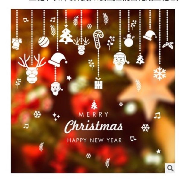 

2021 christmas decoration glass sticker window shop window decoration santa claus snowflake decoration pendant sticker 012