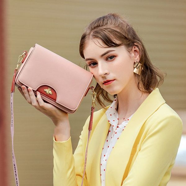 

fashion small bag female new style temperament elegant color matching casual wide shoulder strap messenger shoulder bag