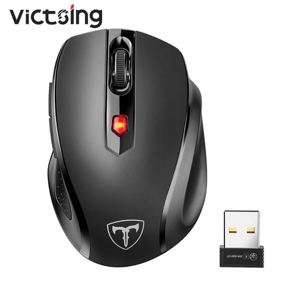 

victsing mm057 wireless mouse 2.4ghz ergonomic design optical mice 6 buttons 2400 dpi energy saving for pc lapcomputer mouse