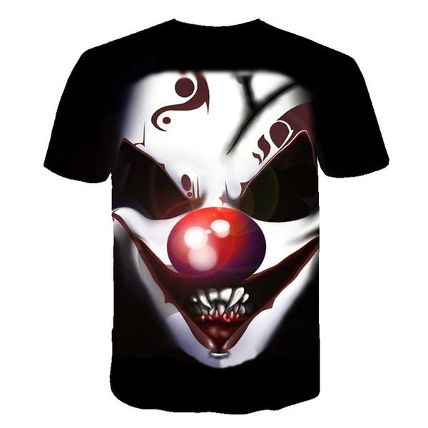 

the clown joker face male clown short sleeved 3d print shirts oversized humor comics men clothing