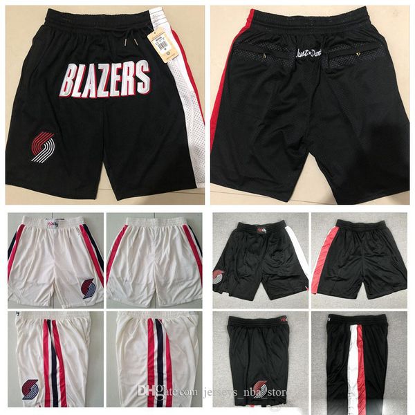 

vintage mens vancouver portland trail blazers anthony lillard breathable sweatpants stitched sportswear gym short training short, Black;red