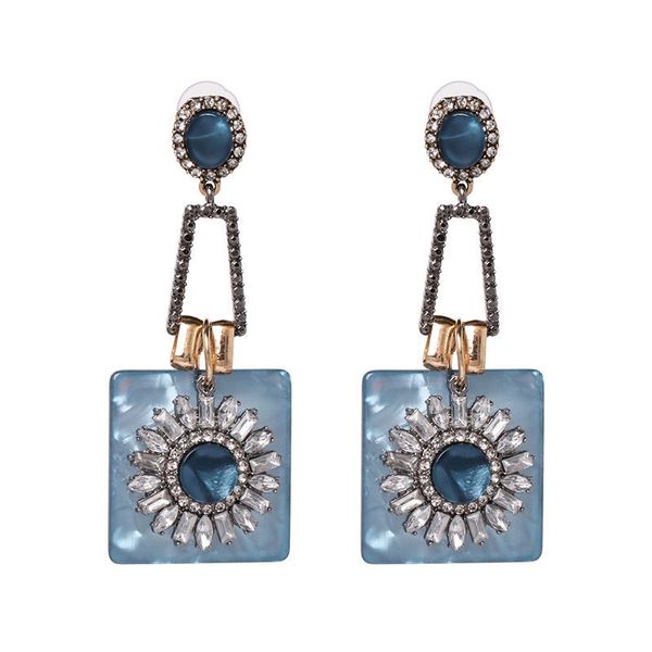 

dangle & chandelier high-grade alloy resin earrings are in foreign trade, Silver