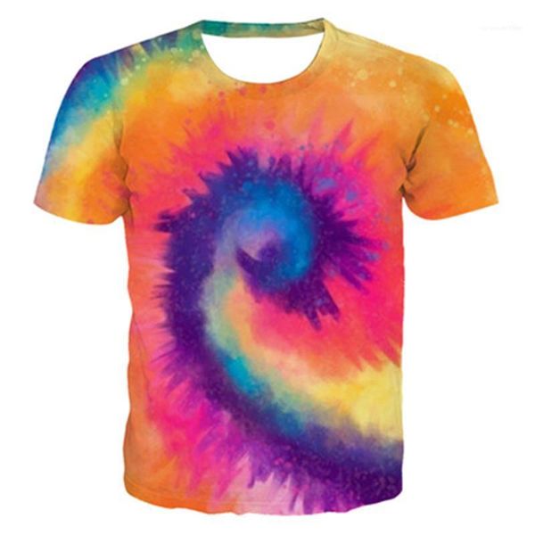 

sleeve designer summer new loose plus size couple tee tie-dye mens t-shirt fashion trend 3d digital printing round neck breathable short, White;black