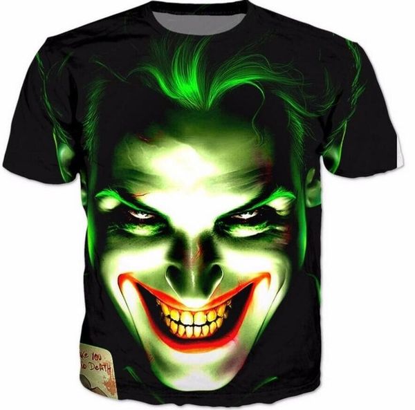 

cloudstyl new promotion summer white designed joker batman men cool man size 5xl 3d print shirts harajuku hippie plus size men clothing