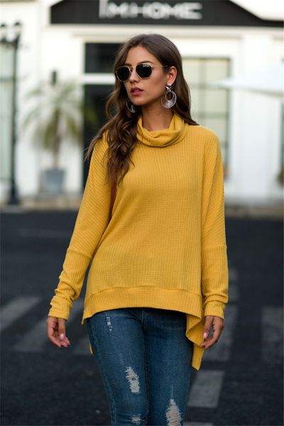 

pullover women sweaters knitting clothing turtle neck women designer loose sweaters fashion split soild color, White;black