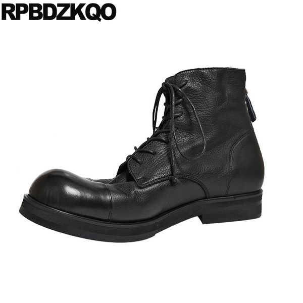 

lace up men black shoes oxford round toe formal full grain leather boots faux fur dress booties autumn party genuine winter