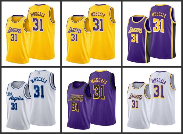 

los angeles lakers mike muscala men city basketball jersey, Black