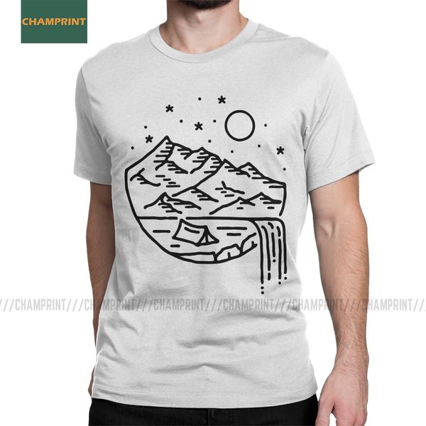 

men t-shirt nature wild life cotton tees short sleeve earth save planet trees travel forest mountain hills sea lake t shirt