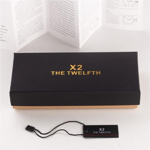 

x2 the twelfth original gift box hanging label instruction manual luxury watch box, Black;blue
