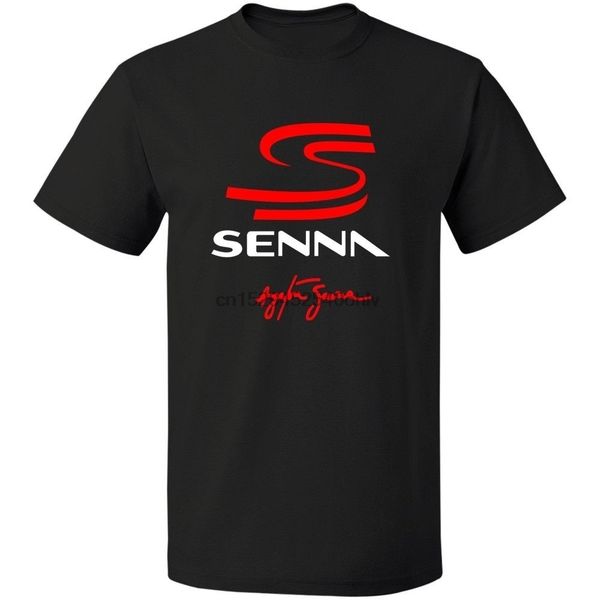 

black tee ayrton senna brazil formula good male t shirt