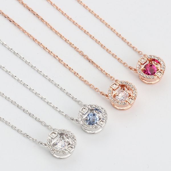 

round crystal necklace, Silver