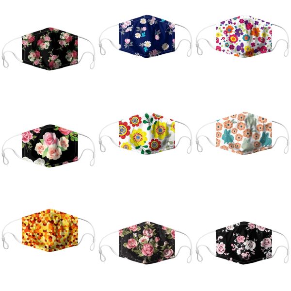 

digital printing outdoor riding triangle breathable sunscreen ear multifunction mask prective mask#237, Black