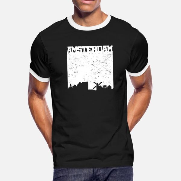 

амстердам город 2 т рубашки мужчины персонализированные 100% хлопок s-xxxl новизна интересный аутентичные лето стиль vintage рубашка