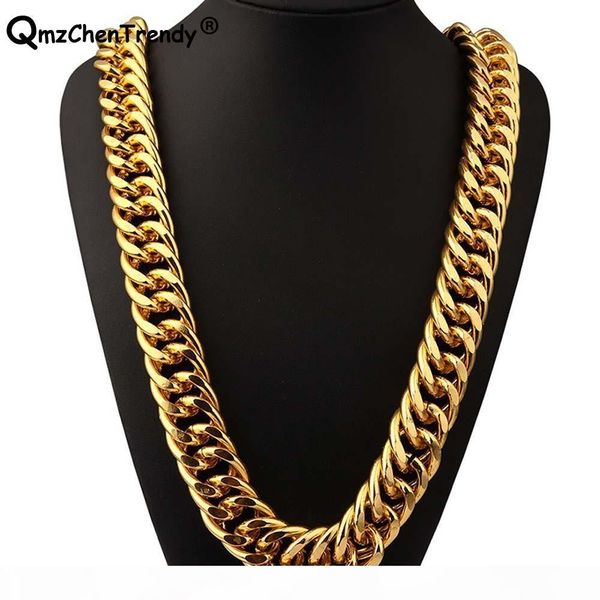 

t show 26mm width 322g super heavy women mens thick miami cuban chain necklaces golden silver bling hip hop exaggerated jewelry c19041601