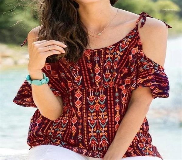 

crew neck panelled casual clothes summer womens designer tshirts shoulder sleeved floral printed female fashion, White