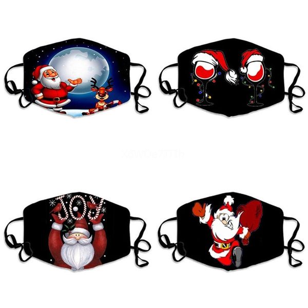 

lue print face mask earhook women cover outside fashion animal masks fabric nose clip#154, Black