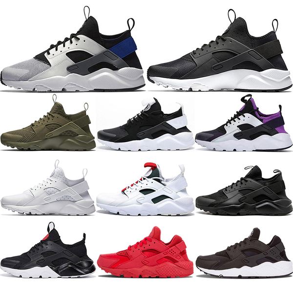 

2020 huarache iv 4.0 iv 1.0 mens running shoes triple black white red silver huaraches men trainers women sports sneakers 36-45