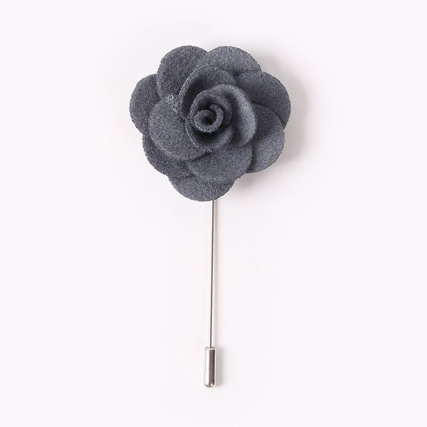 

woolen three-dimensional rose suit brooch, Gray