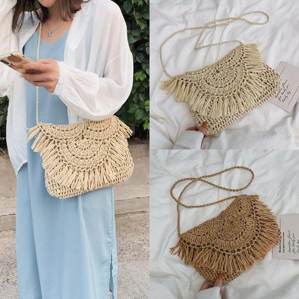 

2020 womens bags weave crossbody shoulder tassel semicircle carteras mujer de hombroy bolsos schoudertas dames torebka damska