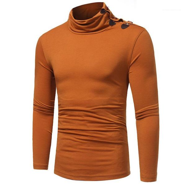 

bottons casual mens clothing solid color mens designer tshirts long sleeve o neck mens with, White;black