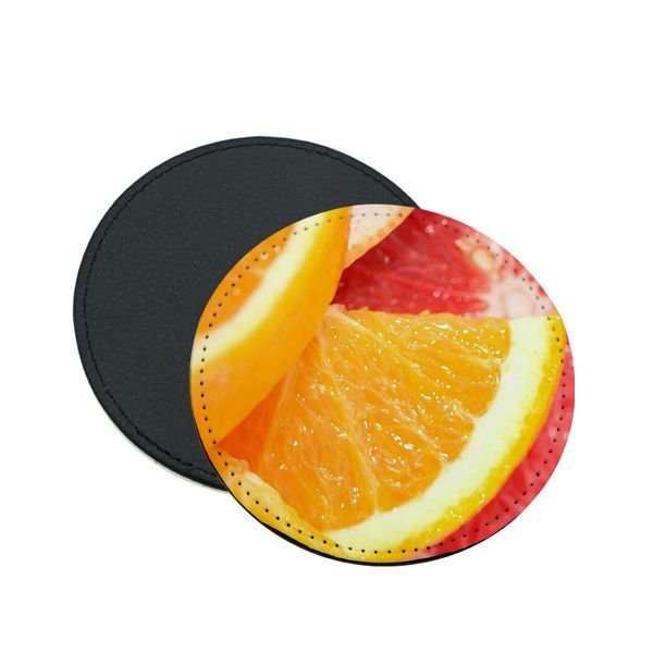 

sublimation pu leather coaster blank coffee cup pads for transfer printing diy sublimation blanks consumables leather bowl mats
