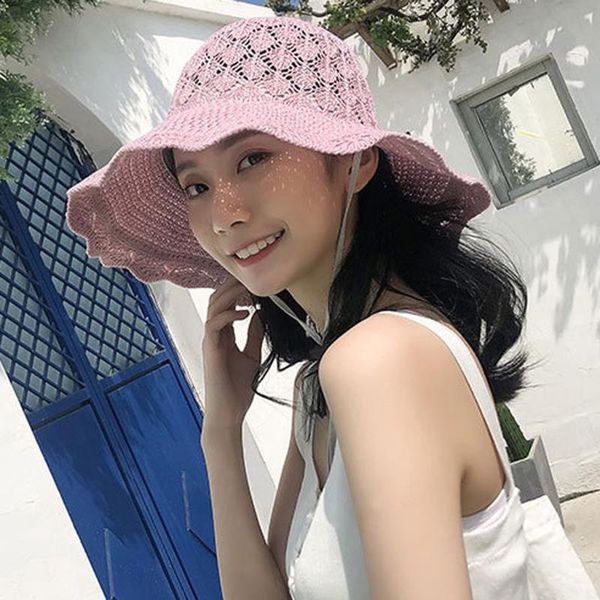 

wide brim hats fashion women sun protection outdoor visor sports hat solid color 3.10, Blue;gray