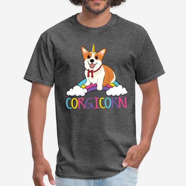 

corgi unicorn pembroke welsh corgicorn dog t shirt men personalized short sleeve round collar letters loose humor summer style shirt