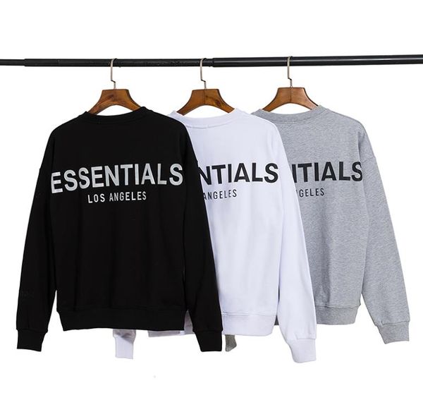 

fear of god essentials los angeles limited fog double line men's and women's short-sleeved high street 3m reflective long-sleeved, Black;brown