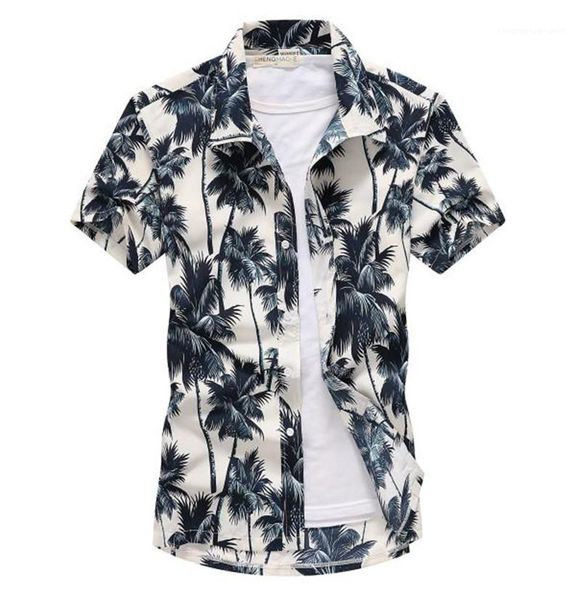 

designer loose beach style shirts fashion lapel neck short sleeve shirts mens clothing mens print casual shirts, White;black