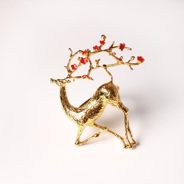 

shseja 24pcs new christmas deer napkin ring gold and silver alloy napkin buckle ring l wedding table decoration