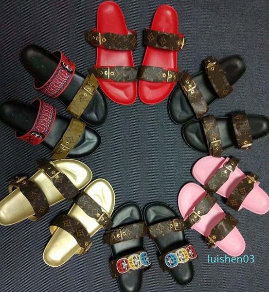 

fashion women's sandals designer shoes bohemian diamond slippers woman flats flip flops shoes summer beach sandals bag04 s50 l03, Black