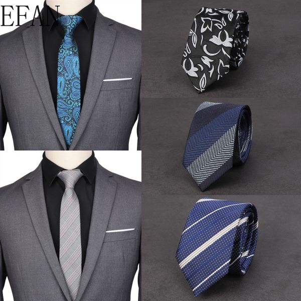 

6cm new jacquard woven neck tie for men wedding business classic ties fashion polyester slim mens necktie for suit ties b041-080, Blue;purple