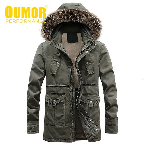 

men 2020 winter new casual long thick warm fleece jacket parkas men ourfit fashion fur collar hooded 100% cotton parkas 3xl, Black