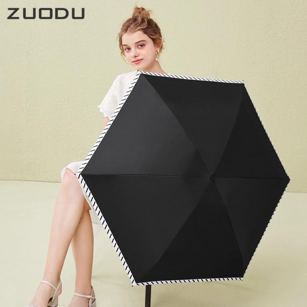 

зонтик zuodu красивые ветрозащитный g5b покрытие umbrella солнцезащитный черный портативный складной путешествия ув дамы мини зонт дождь sqc