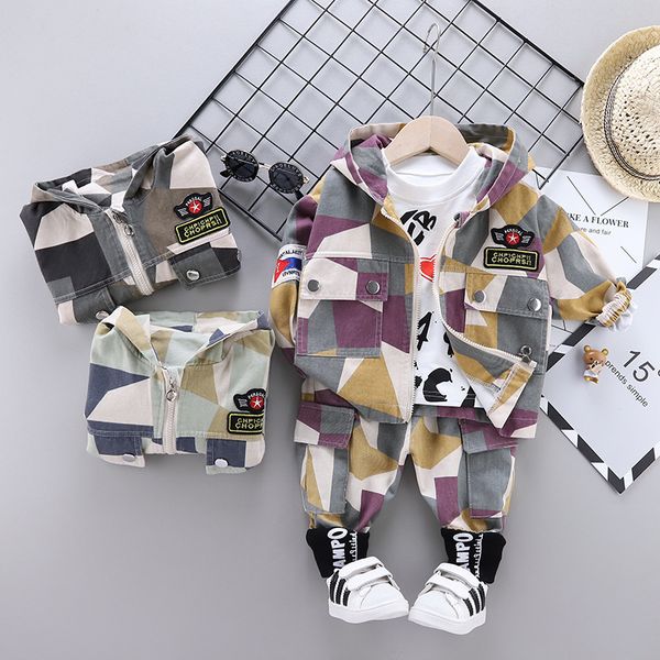 

clothes camouflage kids boys outerwear long sleeve hoodie jacket baby sport clothing suits 3pcs kg-629, Pink;blue