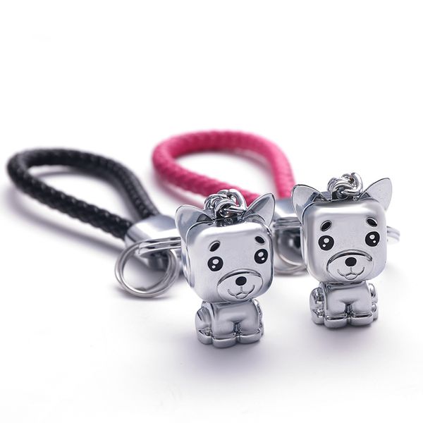 

milesi couple keychain ring car key pendant cute dog shape keychains keyring creative keyholder gift for women&men k0240, Silver