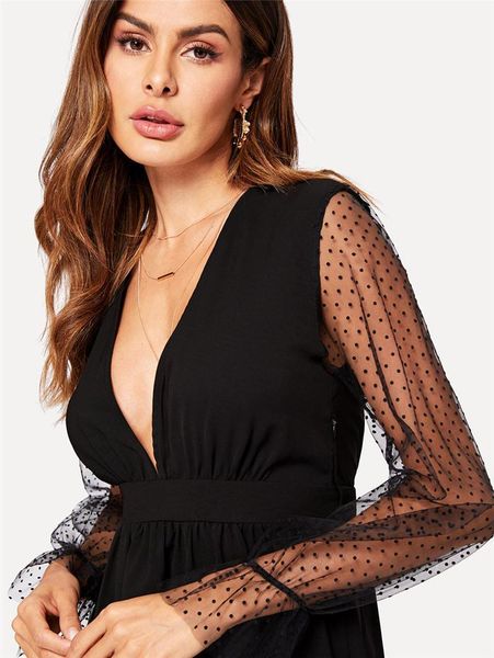 

v шеи bodycon карандаш платье с длинным рукавом осень crew neck повседневная одежда женщин конструктора платья выдалбливают кружева, Black;gray