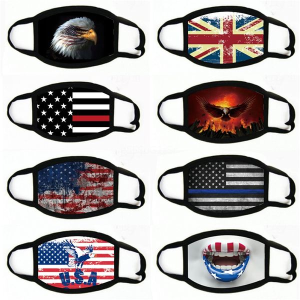 

children face mask america usa flag print washableadjustable protective designer masks ljja4014#741, Black
