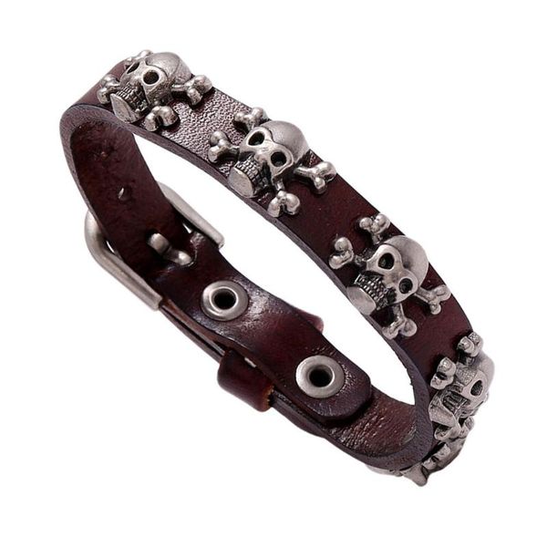 

1pc skull punk style bracelet simple bracelets adjustable punk wrist chain, Golden;silver