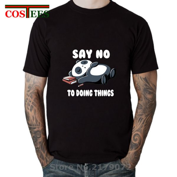 

humor series clothing say no to doing things t shirts men funny tired panda t-shirts lazy panda tshirt comic not today tee shirt