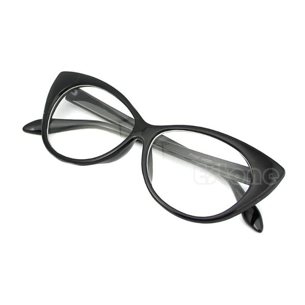 

women retro eyeglasses frame fashion cat eye clear lens ladies eye glasses, White;black