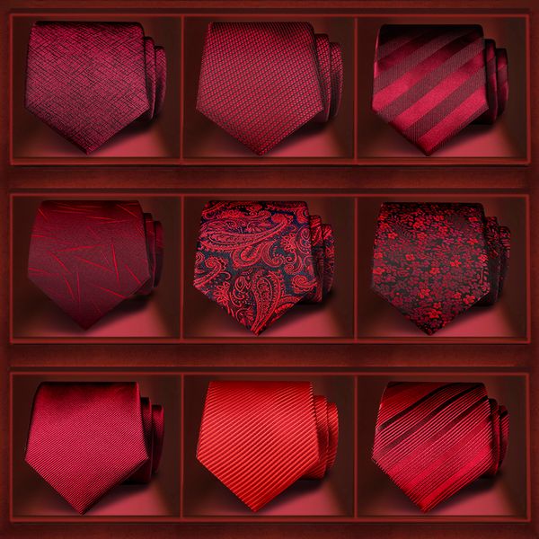 

высокое качество 2020 новый конструкторы бренды мода бизнес повседневный 7см тонкие галстуки для мужчин галстук красный свадебный формальное, Black;gray