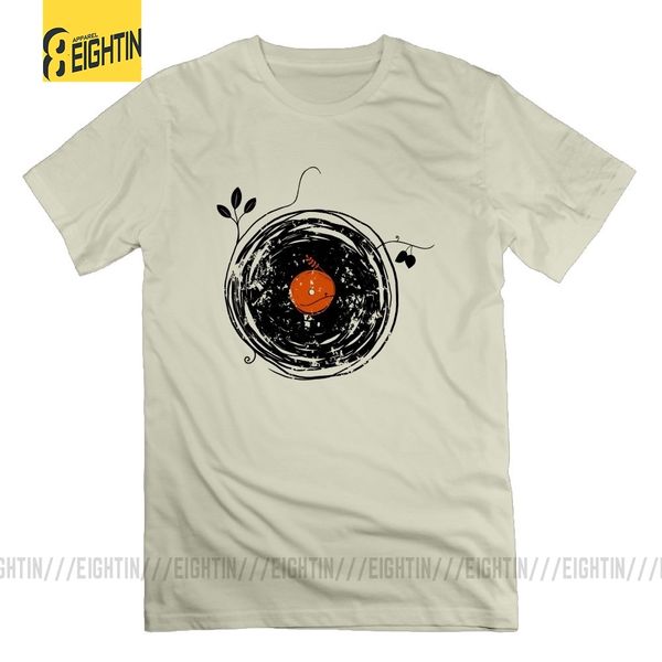 

men's t shirt enchanting vinyl records retro music dj design 100% cotton t-shirt o neck short sleeves tees clothing men