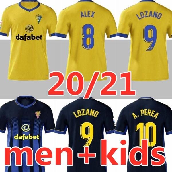 

2021 cadiz soccer jerseys cádiz cf camisetas de fútbol 20 21 lozano alex bodiger juan cala camiseta a liga men + kids football shirts, Black;yellow