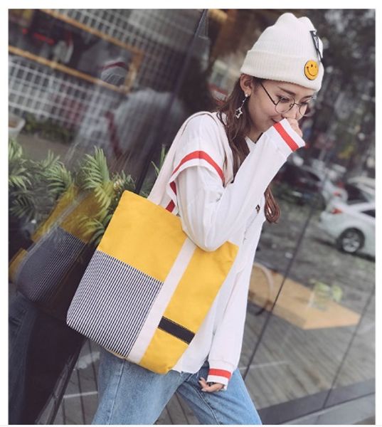 

4colors женщина плечо сумка холста сумки повседневный eco многоразовых сумки tote девушка вскользь школа с застежкой-молния