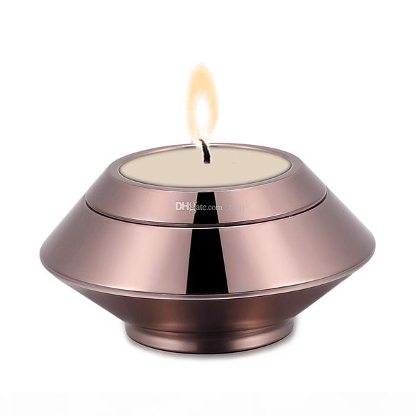 

high polsihed stainless steel candlestick urn for human pet ashes keepsake memorial locket jewelry - cremation urn, Silver