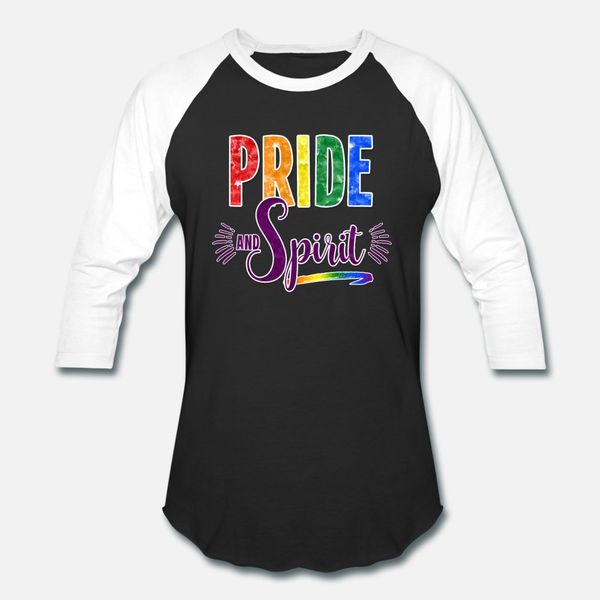 

pride and spirit lgbt rainbow typography t shirt men designs 100% cotton size s-3xl solid color famous fashion spring pictures shirt