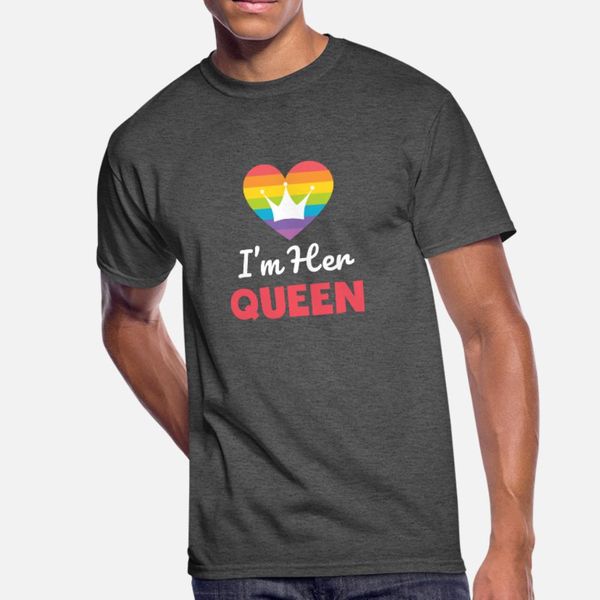 

cute i'm her queen t shirt men print short sleeve plus size 3xl kawaii gift comical spring kawaii shirt