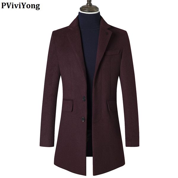 

pviviyong 2020 new arrival winter wool coat men , thicked fashion jacket men parka plus-size m-3xl 8502, Black